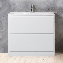 Фото Тумба под раковину BelBagno Albano 90 напольная, bianco lucido