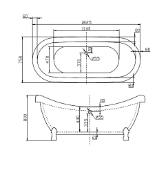 Фото Акриловая ванна BelBagno BB05 180х75