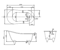 Акриловая ванна BelBagno BB06-1550 155х75 , изображение 3