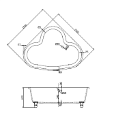 Акриловая ванна BelBagno BB07 150х150 , изображение 3
