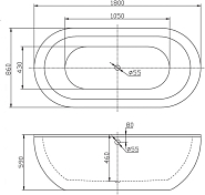 Акриловая ванна BelBagno BB13-1800 180х86 , изображение 4