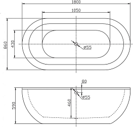 Фото Акриловая ванна BelBagno BB13-1800 180х86