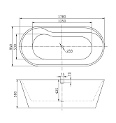 Акриловая ванна BelBagno BB14 178х84 , изображение 4