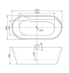 Фото Акриловая ванна BelBagno BB14 178х84