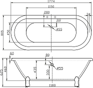 Акриловая ванна BelBagno BB21 180х80 , изображение 3