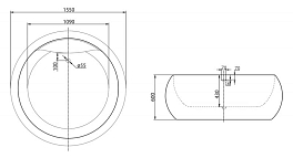 Изображение Акриловая ванна BelBagno BB30-1550 155х155 Акриловая ванна BelBagno BB30-1550 155х155 , изображение 4