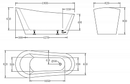 Изображение Акриловая ванна BelBagno BB63-1800-W0 180х80 Акриловая ванна BelBagno BB63-1800-W0 180х80 , изображение 5