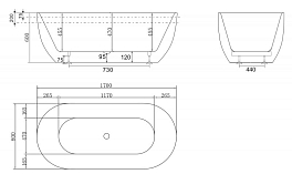 Изображение Акриловая ванна BelBagno BB70-1700-800 170х80 Акриловая ванна BelBagno BB70-1700-800 170х80 , изображение 7