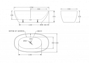 Фото Акриловая ванна BelBagno BB80-1700-W0 170х80