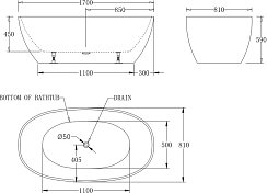 Акриловая ванна BelBagno BB81-1700-W0 170х75 , изображение 4