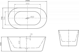 Изображение Акриловая ванна BelBagno BB306-1485 150х80 Акриловая ванна BelBagno BB306-1485 150х80 , изображение 5