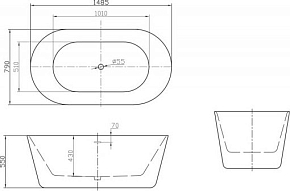Фото Акриловая ванна BelBagno BB306-1485 150х80