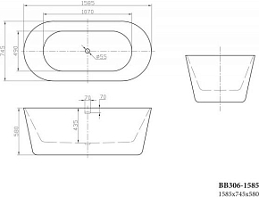 Фото Акриловая ванна BelBagno BB306-1585 160х75