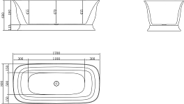 Изображение Акриловая ванна BelBagno BB400-1700-800 170х80 Акриловая ванна BelBagno BB400-1700-800 170х80 , изображение 4
