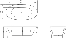 Акриловая ванна BelBagno BB403-1700-850 170х85 , изображение 4