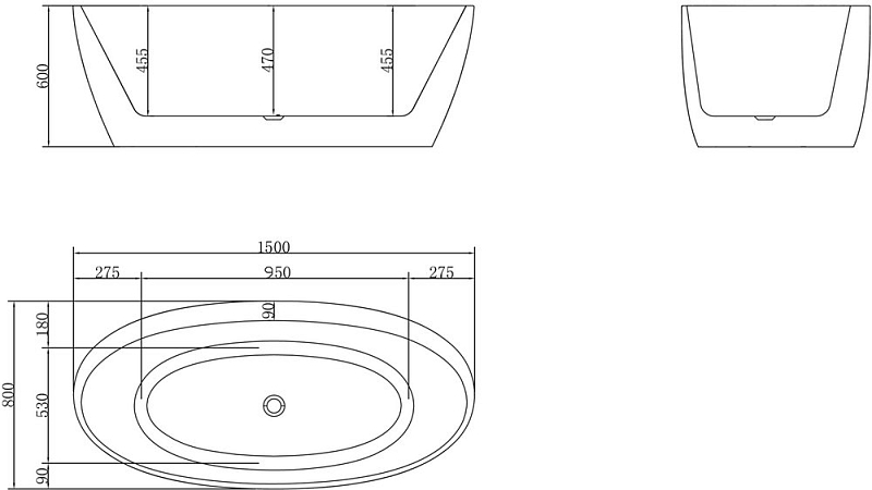 Акриловая ванна BelBagno BB404-1500-800 150х80 , изображение 5
