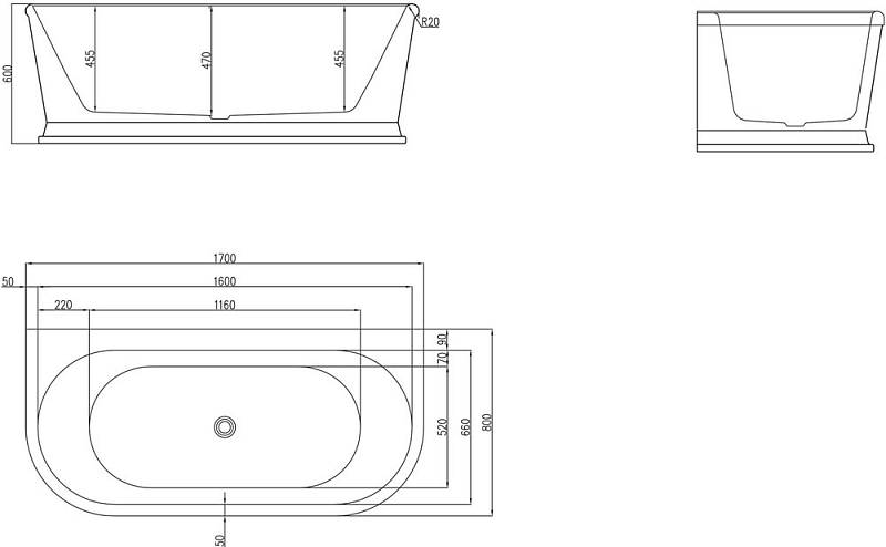 Акриловая ванна BelBagno BB408-1700-800 170х80 , изображение 5