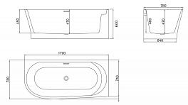 Изображение Акриловая ванна BelBagno BB410-1700-780-R 170х78 Акриловая ванна BelBagno BB410-1700-780-R 170х78 , изображение 3