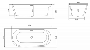 Фото Акриловая ванна BelBagno BB410-1700-780-R 170х78