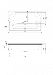 Фото Акриловая ванна Cezares Metauro corner 180-80-40-R-W37 180х80