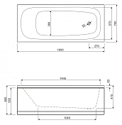 Акриловая ванна Cezares Eco 160-70-41 160х70 , изображение 3