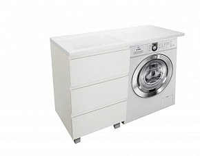 Фото Тумба с раковиной Эстет Dallas Luxe 100 L белая 3 ящика