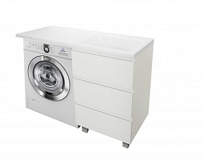 Фото Тумба с раковиной Эстет Dallas Luxe 110 R белая 3 ящика