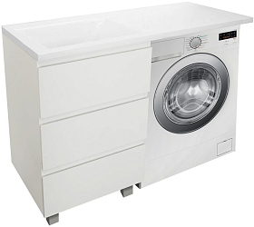Фото Тумба с раковиной Эстет Dallas Luxe 115 L белая 3 ящика