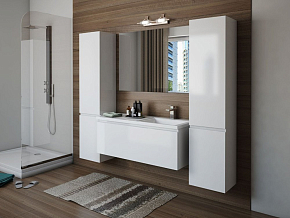 Фото Тумба с раковиной Эстет Dallas Luxe 120 R белая подвесная 1 длинный ящик