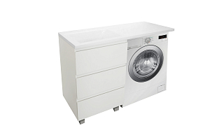 Фото Тумба с раковиной Эстет Dallas Luxe 140 L белая 3 ящика