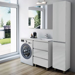 Фото Тумба с раковиной Эстет Dallas Luxe 140 R белая 3 ящика