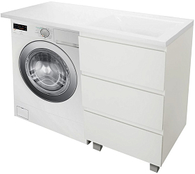 Фото Тумба с раковиной Эстет Dallas Luxe 140 R белая 3 ящика