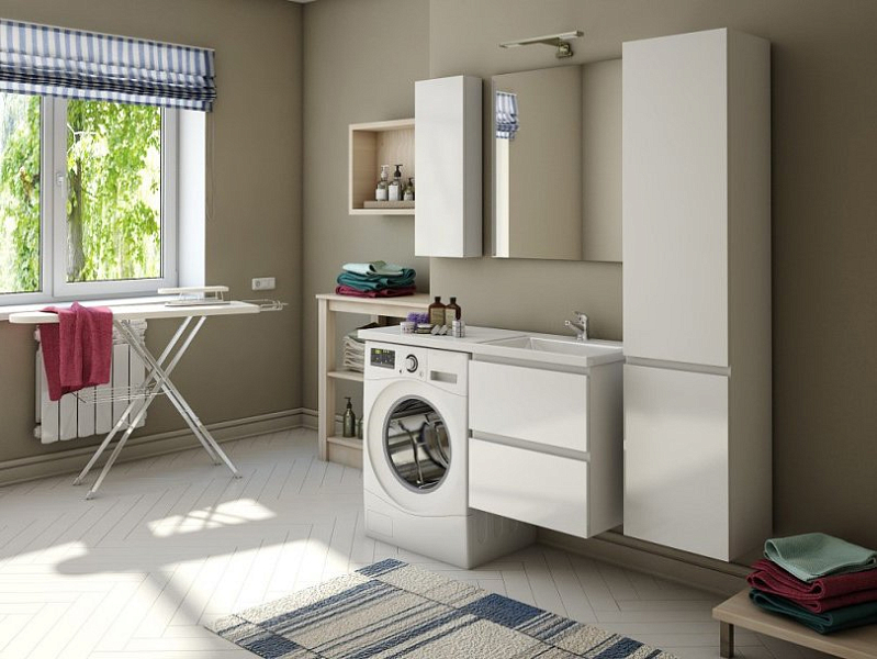 Тумба с раковиной Эстет Dallas Luxe 140 R белая подвесная 2 ящика , изображение 3