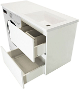 Тумба с раковиной Эстет Dallas Luxe 140 R белая подвесная 2 ящика , изображение 5