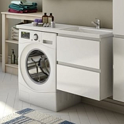 Тумба с раковиной Эстет Dallas Luxe 140 R белая подвесная 2 ящика , изображение 7
