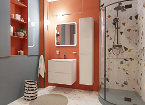Фото Тумба с раковиной Эстет Kare Luxe 70 белая подвесная 2 ящика