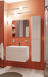 Фото Тумба с раковиной Эстет Kare Luxe 80 белая подвесная