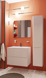 Фото Тумба с раковиной Эстет Kare Luxe 80 белая подвесная 2 ящика