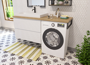 Фото Тумба с раковиной Эстет Malibu Luxe 155 L белая