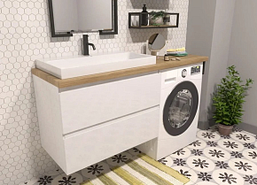 Фото Тумба с раковиной Эстет Malibu Luxe 155 L белая
