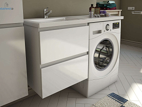 Фото Тумба с раковиной Эстет Dallas Luxe 105 L белая подвесная 2 ящика