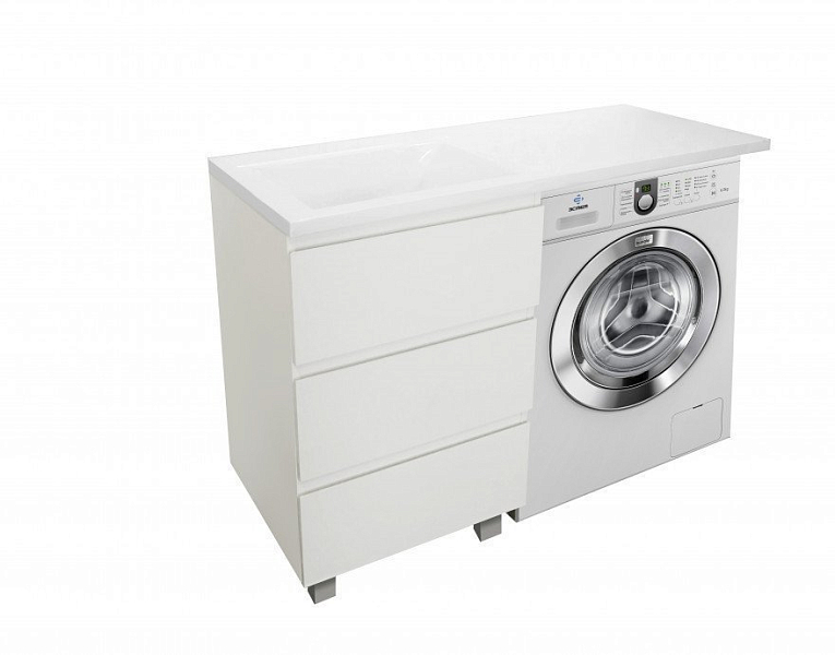 Тумба с раковиной Эстет Dallas Luxe 150 L белая 3 ящика , изображение 3