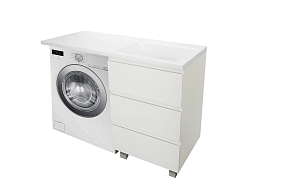 Фото Тумба с раковиной Эстет Dallas Luxe 105 R белая 3 ящика