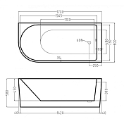 Изображение Акриловая ванна Esbano Afina ESVAAFINL 170x80 L Акриловая ванна Esbano Afina ESVAAFINL 170x80 L , изображение 3