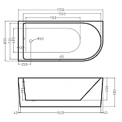 Изображение Акриловая ванна Esbano Afina ESVAAFINR 170x80 R Акриловая ванна Esbano Afina ESVAAFINR 170x80 R , изображение 3