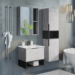 Фото Зеркало-шкаф Comforty Франкфурт 60 бетон светлый