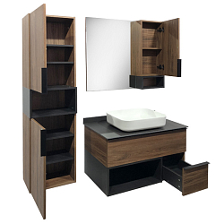 Фото Тумба с раковиной Comforty Штутгарт 90 дуб тёмно-коричневый
