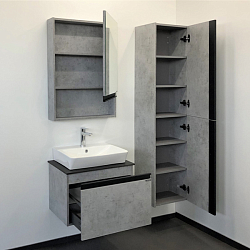 Фото Тумба с раковиной Comforty Эдинбург 60 бетон светлый, с раковиной 9055RA-50