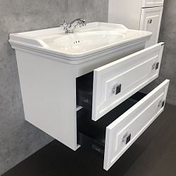 Фото Тумба с раковиной Comforty Феррара 80 белый глянец