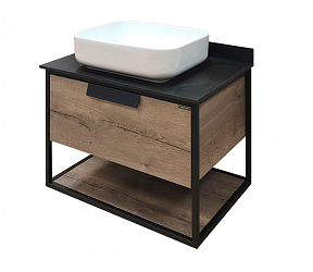 Фото Тумба с раковиной Comforty Кёльн 75 дуб темный